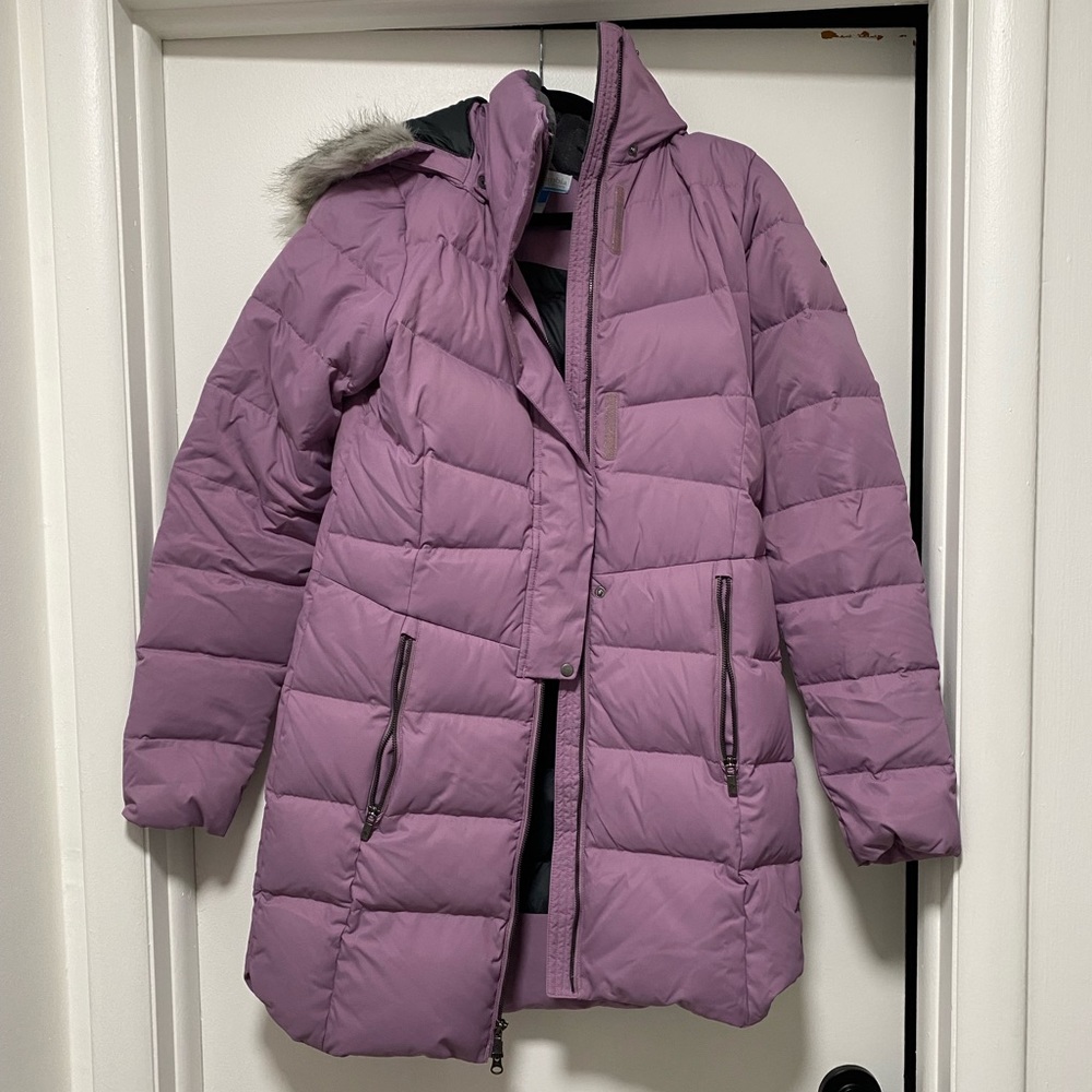 Lilac COLUMBIA duck-down and duck feather winter long coat